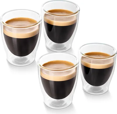 Produktbild von Tchibo 4er Espresso Gläser, Doppelwandig, Modernes Design, heiß und kalt
