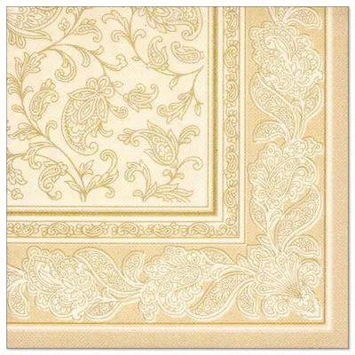 Produktbild von Servietten "ROYAL Collection" 1/4-Falz 40 cm x 40 cm champagner "Ornaments"