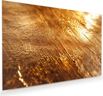 Produktbild von Glasbild 75x50cm in XXL für Wohnzimmer, Schlafzimmer Motiv Goldene Textur