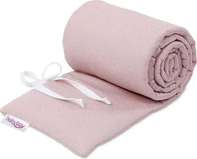Produktbild von babybay Nestchen Organic Baumwolle Royal passend für Modell Boxspring XXL, rosé Glitzerpunkte gold