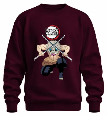Zdjęcie produktu dla Bluza Uni  Demon Slayer Inosuke Kimetsu no Yaiba Ebermaske Anime Geschenk, bordowy, L