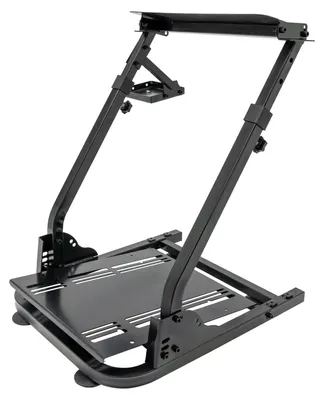 Productafbeelding van Simracing-stuurstandaard, in hoogte verstelbaar, stabiel metalen frame, zwart