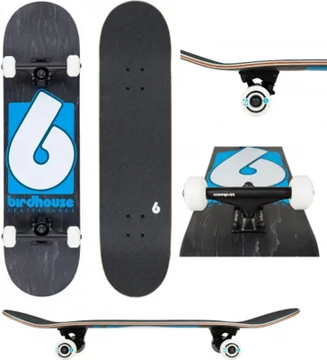 Image de Birdhouse Skateboard Complete Stage 3 B Logo (31,5'' x 8'') noir/bleu