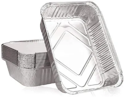 Immagine prodotto di Vassoi metallici per grigliare - Confezione da 20 - Per barbecue a gas, a carbonella ed elettrici - Vassoi raccogli-grasso monouso - Per picnic e grigliate.