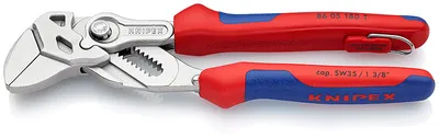 Zdjęcie produktu dla Knipex 86 05 180 T, Szczypce antypoślizgowe, 8 mm, 4 cm, Stal chromowo-wanadowa, Plastik, Niebieski, Czerwony, Stal nierdzewna