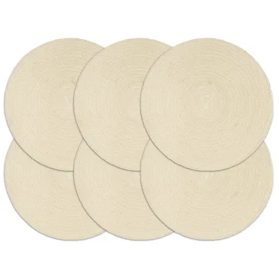 Image de vidaXL Sets de table 6 pcs. Nature 38 cm Rond Coton