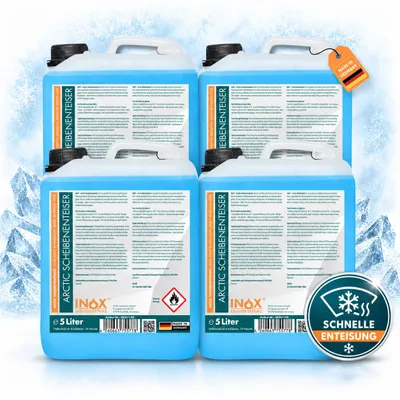 Produktbild von INOX® 4x5L Scheiben Enteiser Auto - Enteiserspray Scheibenenteiser Frostschutz