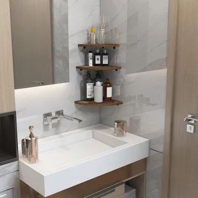 Zdjęcie produktu dla Zestaw 6-częściowych półek ściennych, dekoracja ścienna, łazienka, kuchnia