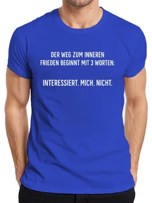 Productafbeelding van Interesseert me niet. Innerlijke rust. Sarcastisch, ironisch. Heren T-shirt, blauw, XXL