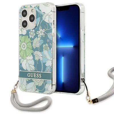 Immagine prodotto di Guess Guhcp13Xhflsn Iphone 13 Pro Max6,7 Zielony/Verde Custodia rigida con cinturino a fiori
