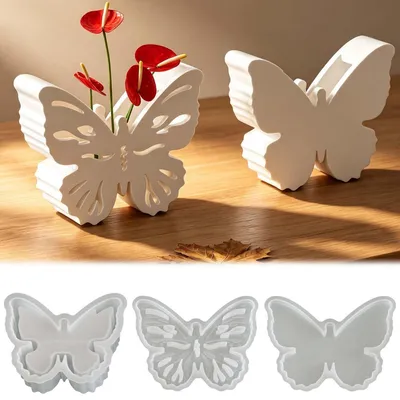 Produktbild von 3 Stück Silikonformen Schmetterling, Gießformen für Kerzen, Gips, Epoxidharz, Ostern, DIY-Basteln