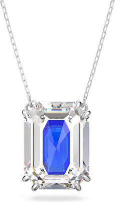 Produktbild von Swarovski Damen Swarovsk Chroma Halskette Oktagon-Schliff, Blau, Rhodinierti 5600625