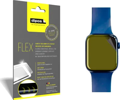 Obrázok produktu pre 3x ochranná fólia pre Apple Watch Series 7 (45 mm), 100% pokrytie displeja, dipos Flex