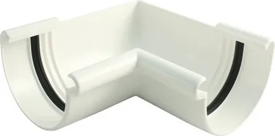 Produktbild von Marley Innenecke Kunststoff halbrund 90° Verkehrsweiß RAL 9016 NW 125 mm