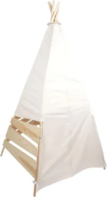 Imagen del producto de Silecomplaza: Tienda tipi para exteriores, hecha de madera y tela, espaciosa, ideal para jugar en el jardín, para niños a partir de 2 años, modelo 12405, color blanco