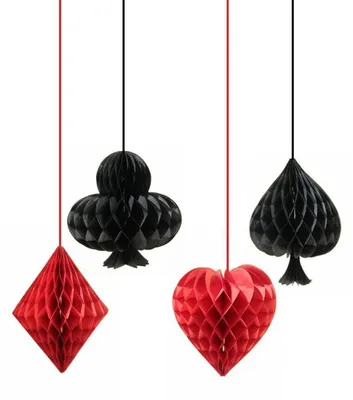 Productafbeelding van Papieren plafonddecoraties voor casino's, set van 4