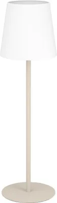 Image de Lampe de table Fiorana sable Abat-jour textile blanc 1xE14