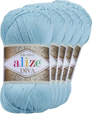 Produktbild von 5 x 100g Strickgarn ALIZE DIVA - Häkelgarn Wolle Sommer Stricken Häkeln