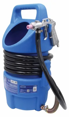 Immagine prodotto di Sabbiatrice compressore portatile, per rimozione di vernice macchie ruggine, aria compressa con tubo e pistola, per esterni, con serbatoio 10 litri ,Satra