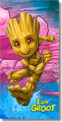 Produktbild von Groot Marvel Badetuch Strandtuch Strandlaken 70 x 140 cm aus Baumwolle