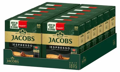Produktbild von Jacobs Typ Espresso, löslicher Kaffee, Instantkaffee, Instant Kaffee, 12 x 20 Einzelportionen