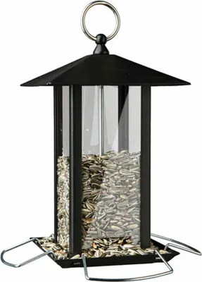 Produktbild von TRIXIE Futterspender, Hängend, Schwarz, Transparent, Metall, 1 l, Samen, 200 mm