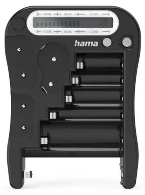 Produktbild von Hama Batterietester, Universal-Messgerät für Akkus, 1.5v, 2CR5, 3v, AA, AAA, C, CR P2, CR-V3, CR123A, CR2, D, Nein, Schwarz