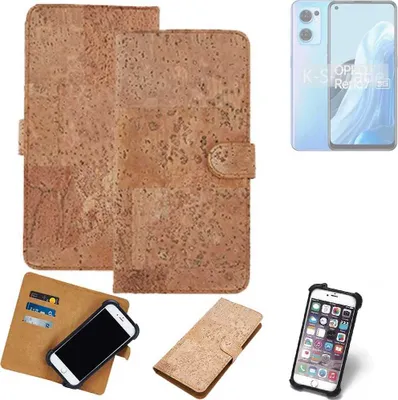 Produktbild von K-S-Trade Hülle kompatibel mit Oppo Reno7 5G  Kork Handyhülle Cover  Schutzhülle TPU Case Bumper in Hellbraun, (1x)