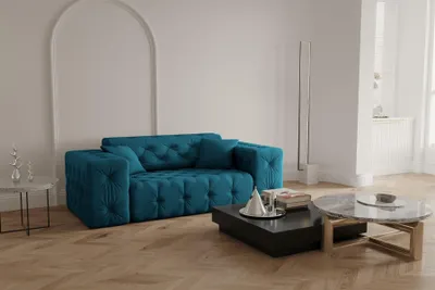 Produktbild von Sofa Designersofa CHANTAL 2-Sitzer in Stoff Opera Velvet Ozeanblau