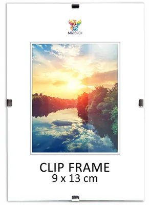 Produktbild von MG Design Cliprahmen 9 x 13 cm - rahmenloser Bilderrahmen mit Acrylglas & HDF Rückwand - für Fotos, Poster & Puzzle, vertikal & horizontal
