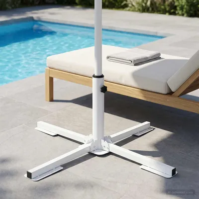 Image de Maison Exclusive - Support de parasol, blanc, en acier