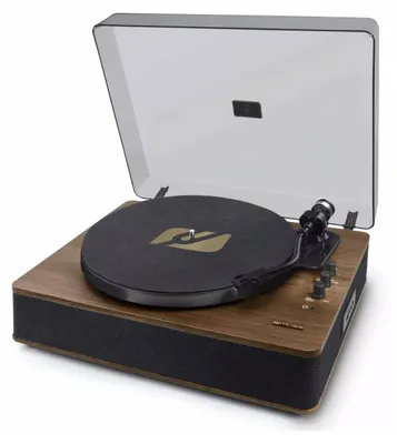 Produktbild von Muse MT-107 BTO Plattenspieler, 33/45 rpm, Bluetooth, USB-Wiedergabe/-Encoding, Schwarz und Holz - 2x5W Stereo-Lautsprecher
