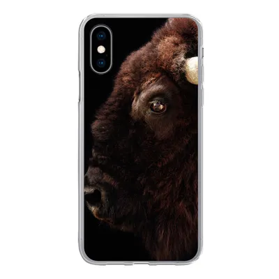 Produktbild von MuchoWow® Handyhülle Schutzhülle Hülle für iPhone X Bison - Horn - Porträt Silikon Softcase Handy Hülle - Handyhülle