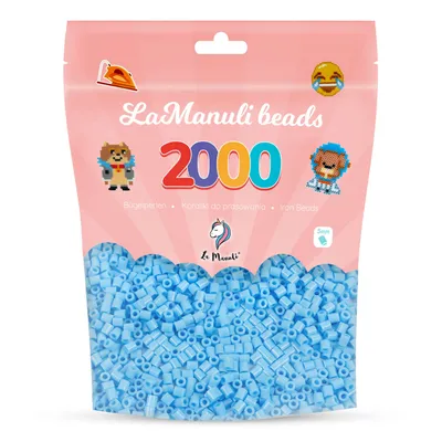 Image de La Manuli 2000 Midi Iron Beads Light Blue Ø 5 mm Perles d'insertion Perles