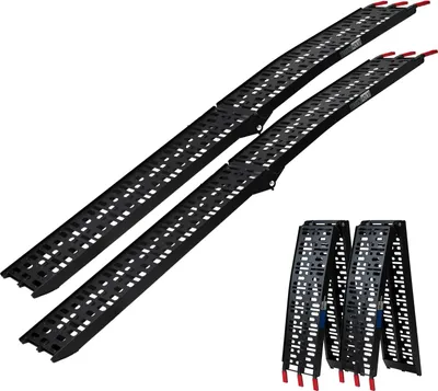 Produktbild von TRUTZHOLM 2 x Auffahrrampe klappbar 228 cm Traglast 680 kg Alu schwarz gelocht Rampen Motorradrampe