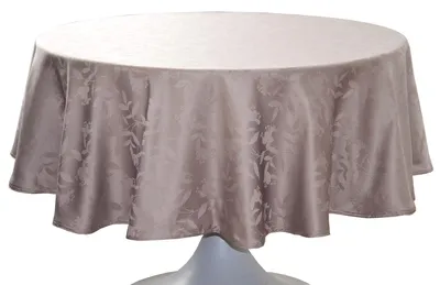 Ovales Damast Tischdecke 180 x 240 cm taupe