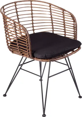 Produktbild von Esszimmerstuhl Rattanstuhl Farbe braun inkl. Sitzkissen NAIROBI