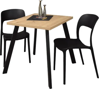 Produktbild von Bartisch Eirene 70x70x75 schwarz matt/asteiche 14493