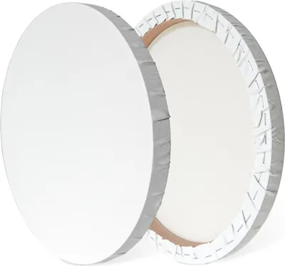 Produktbild von Runde Leinwand 30 cm – Baumwoll-Künstlerleinwand 350 g/m² – 3-fach grundiert mit Gesso – Für Acryl-, Öl-, Gouache- & Aquarellmalerei