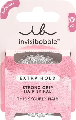 Produktbild von invisibobble Extra Hold Crystal Clear, Haarband, Transparent, Einfarbig, Erwachsene, 3 Stück(e)