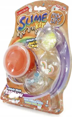 Produktbild von Slime Set Fertigschleim mit Zubehör: Kreatives Bastelset für Kinder - Orange oder Rosa