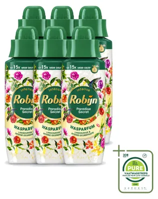 Image de 6 flacons de parfum pour lessive Robijn Intense, senteur Paradise Secret - 342 ml - Pack économique - 6 pièces
