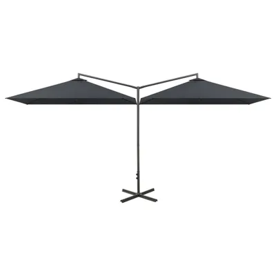 Immagine prodotto di vidaXL Ombrellone doppio con asta in acciaio 600x300 cm antracite