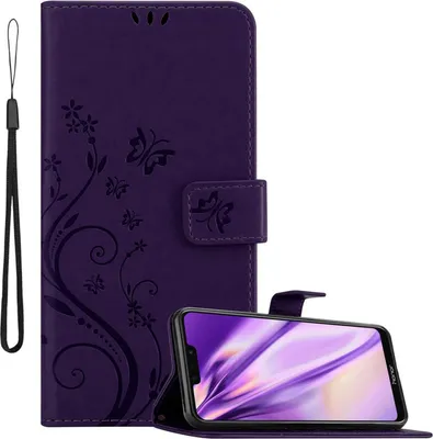 Obrázek produktu pro Cadorabo pouzdro pro Honor 8C Protective Cover in Purple Ochranný kryt mobilního telefonu pouzdro Flowers Flower