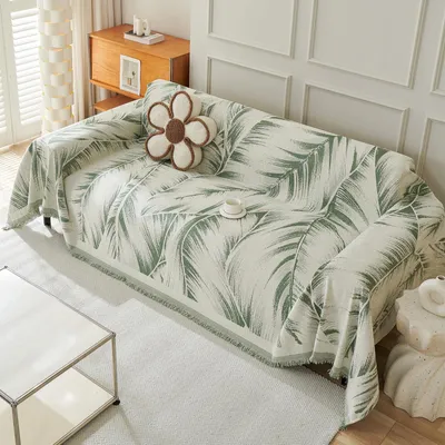 Produktbild von Solidchoice – Reversibles Bankcover mit botanischem Muster, 180 x 280 cm