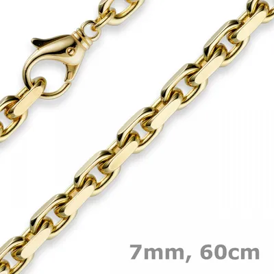 Produktbild von 6,5mm Kette Collier Ankerkette aus 585 Gold Gelbgold 60cm für Herren Goldkette