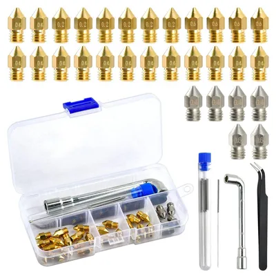 30er-Set Mk8 Messingdüsen 0,2/0,4/0,6 mm für 3D-Drucker