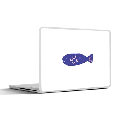 Produktbild von MuchoWow® Laptop Aufkleber Sticker Cover Pastell - Fisch - Lila 32.5x23.5 cm - Sticker für Laptop - Selbstklebend