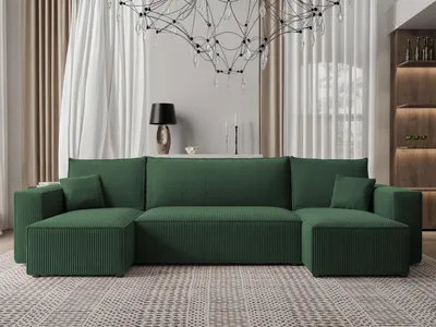 Image de Canapé d'angle Idohome, canapé d'angle avec fonction couchage - montage universel à droite/à gauche - Canapé-lit moderne et ensemble de canapés Couleur : vert bouteille Paris Poso 14