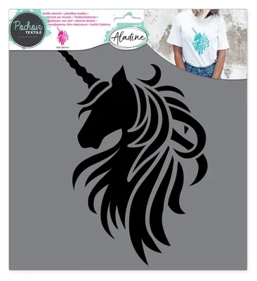 Productafbeelding van Aladine 81016 Textielstencil: Eenhoorn